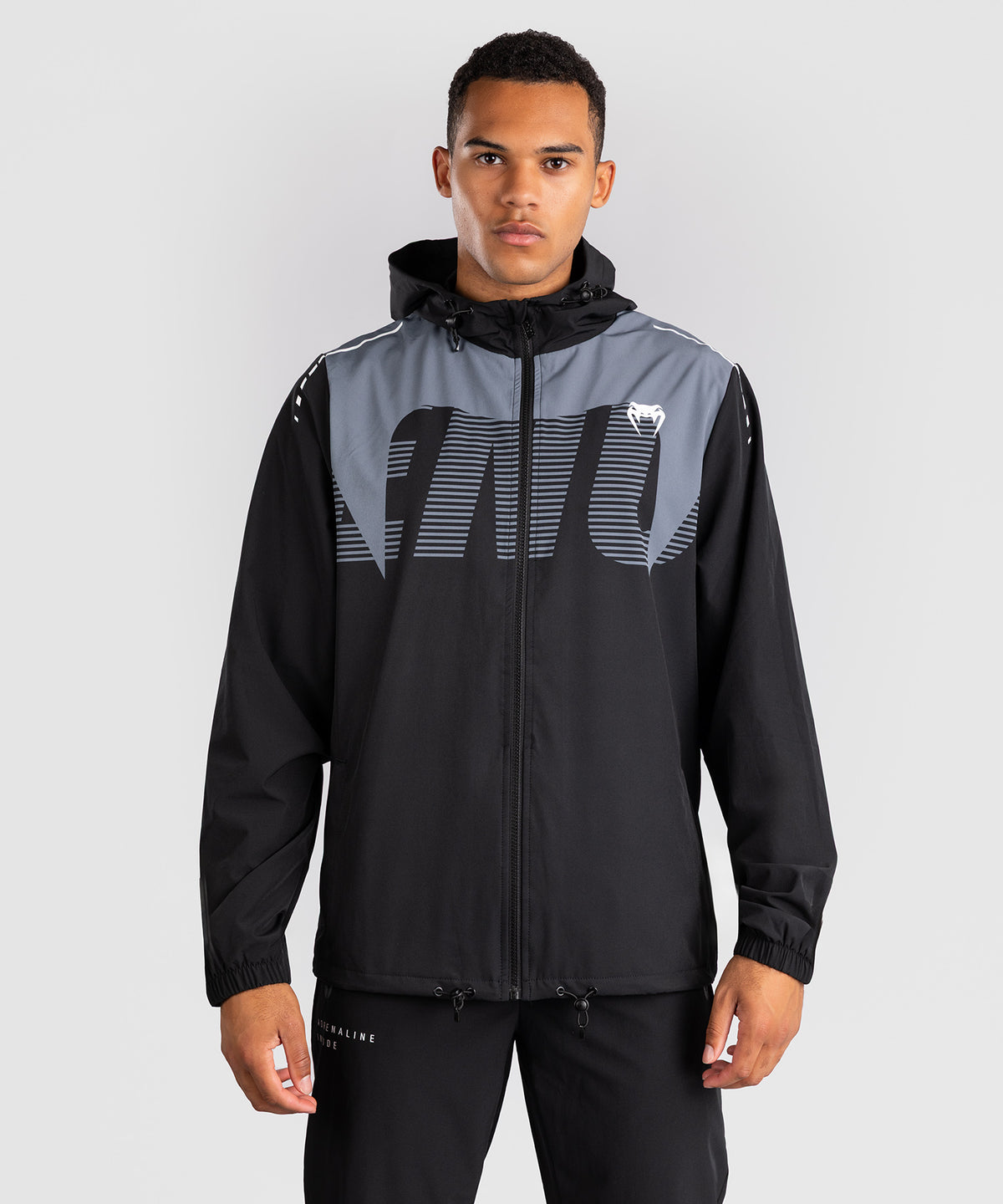 Venum Adrenaline Chaqueta Deportiva – Negro/Gris Plateado