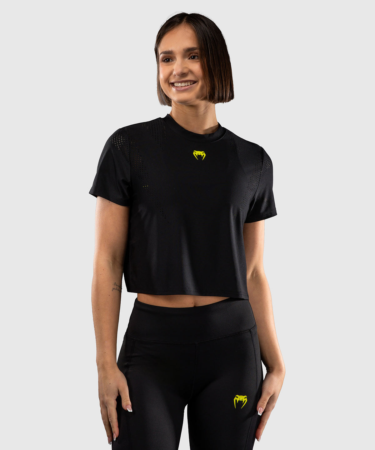 Venum Lazer Women's Dry Tech T-Shirt - Black/Yellow