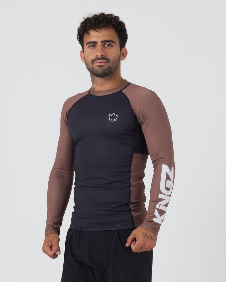 Kingz Ranked Performance V2 Langarm-Rashguard - Braun
