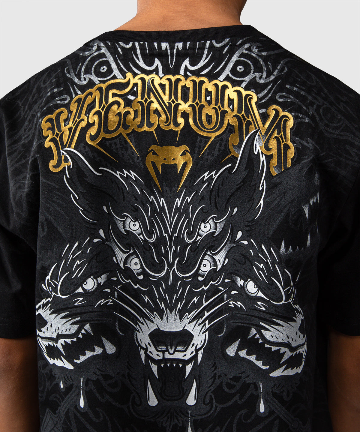 Venum Wolf Atak Kids T-Shirt - Black/Grey