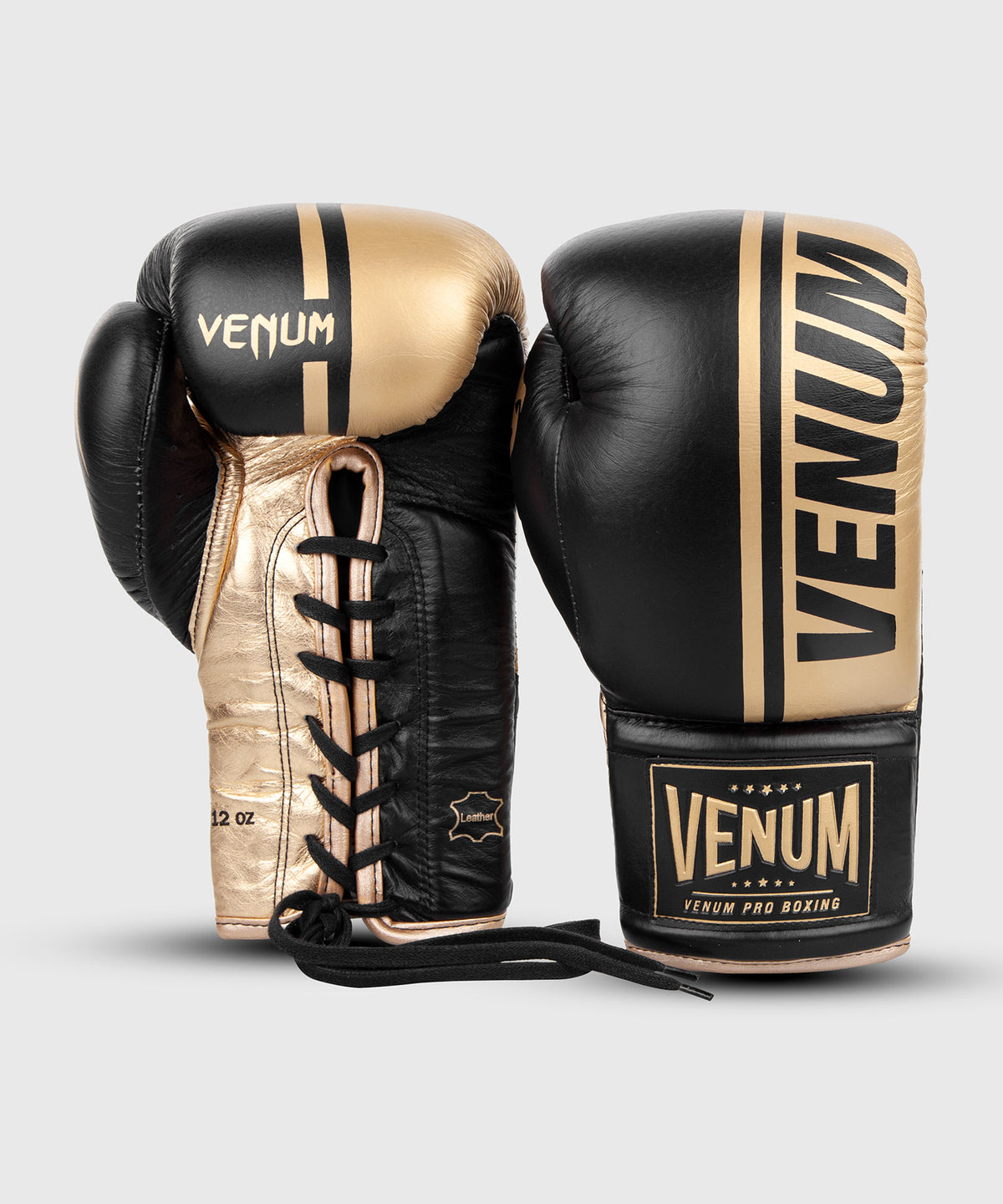 Guantoni da boxe professionali Venum Shield con lacci - Nero/Oro