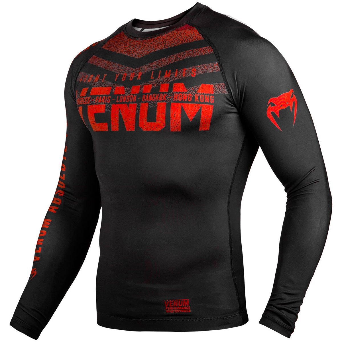Venum Signature Rashguard - Langarm - Schwarz/Rot