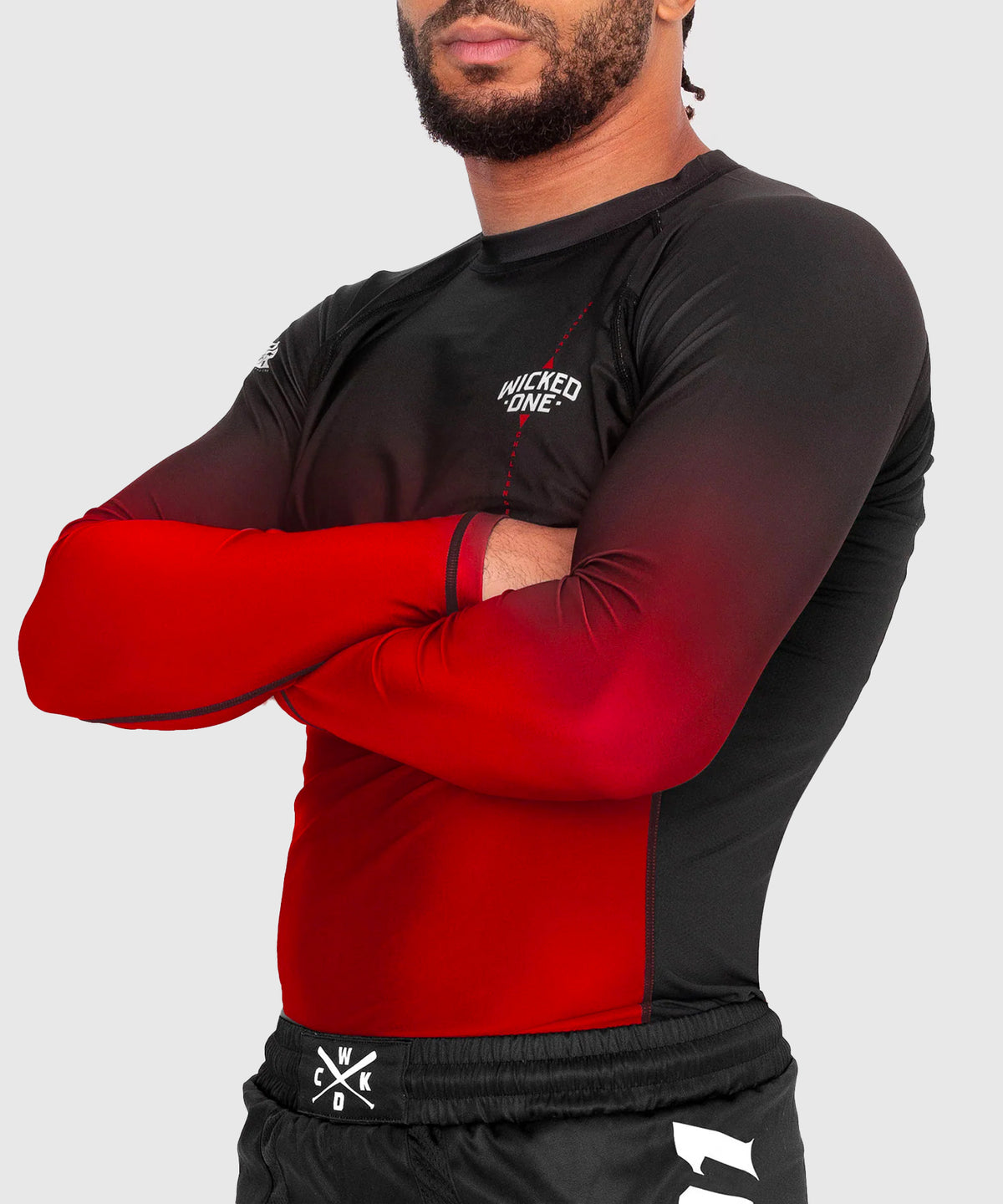 Wicked One Ghost Langarm-Rashguard - Schwarz/Rot