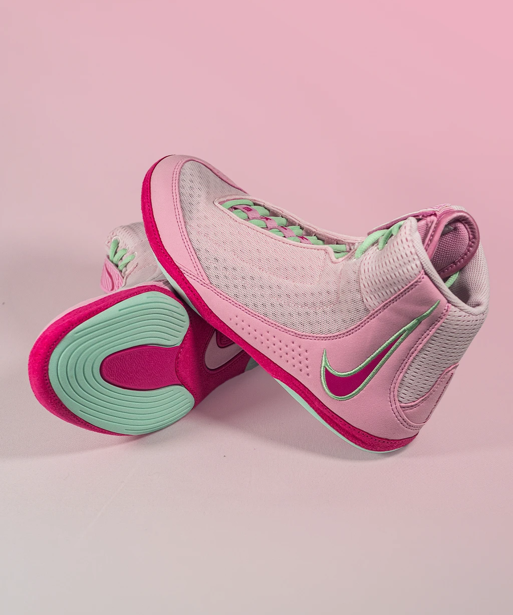 Chaussures de Lutte Nike Inflict 4 - Rose/Fushia/Vert