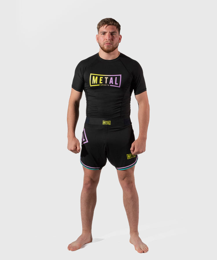 Metal Boxe Post Cutting Treats Fightshorts - Schwarz