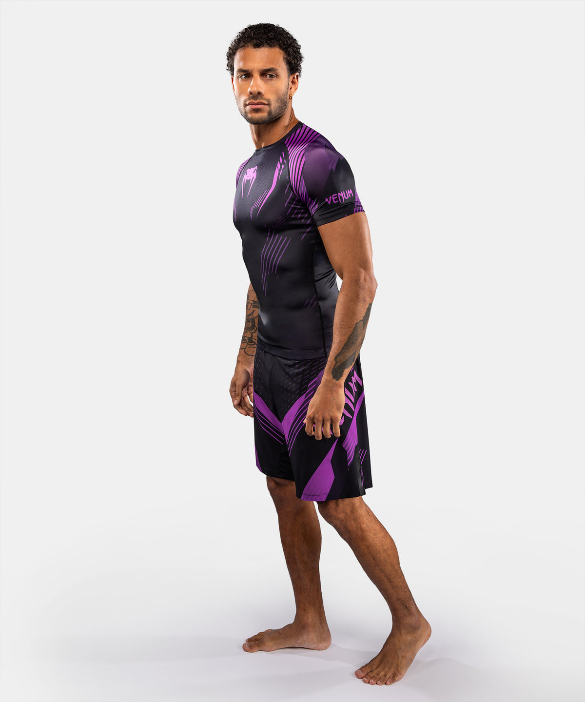 Venum No-Gi 6.0 Rashguard a Maniche Corte - Nero/Viola