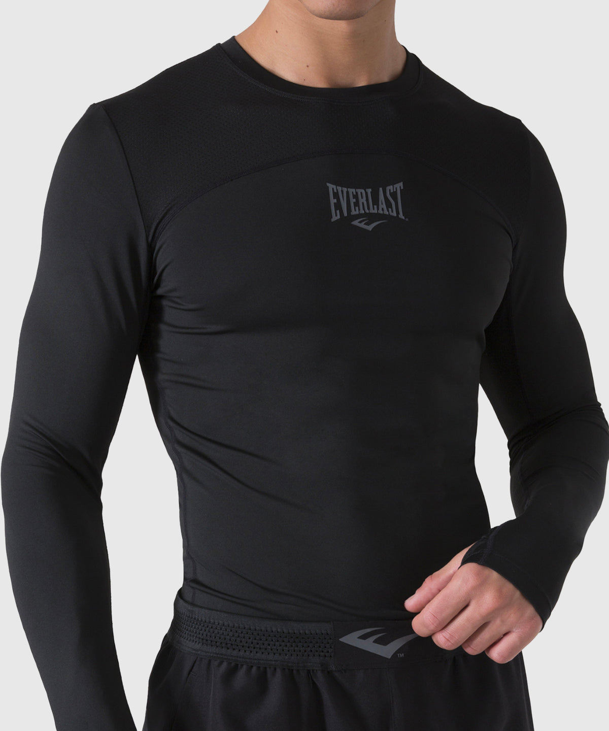 Everlast T-shirt a Compressione a Maniche Lunghe - Nero