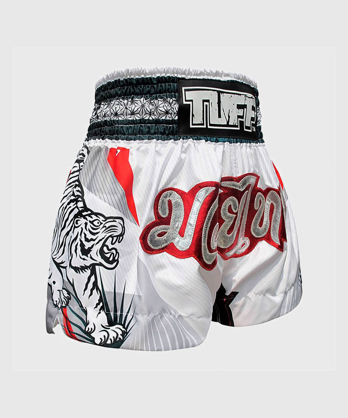 Short de Muay Thai Tuff White Tiger - Blanc