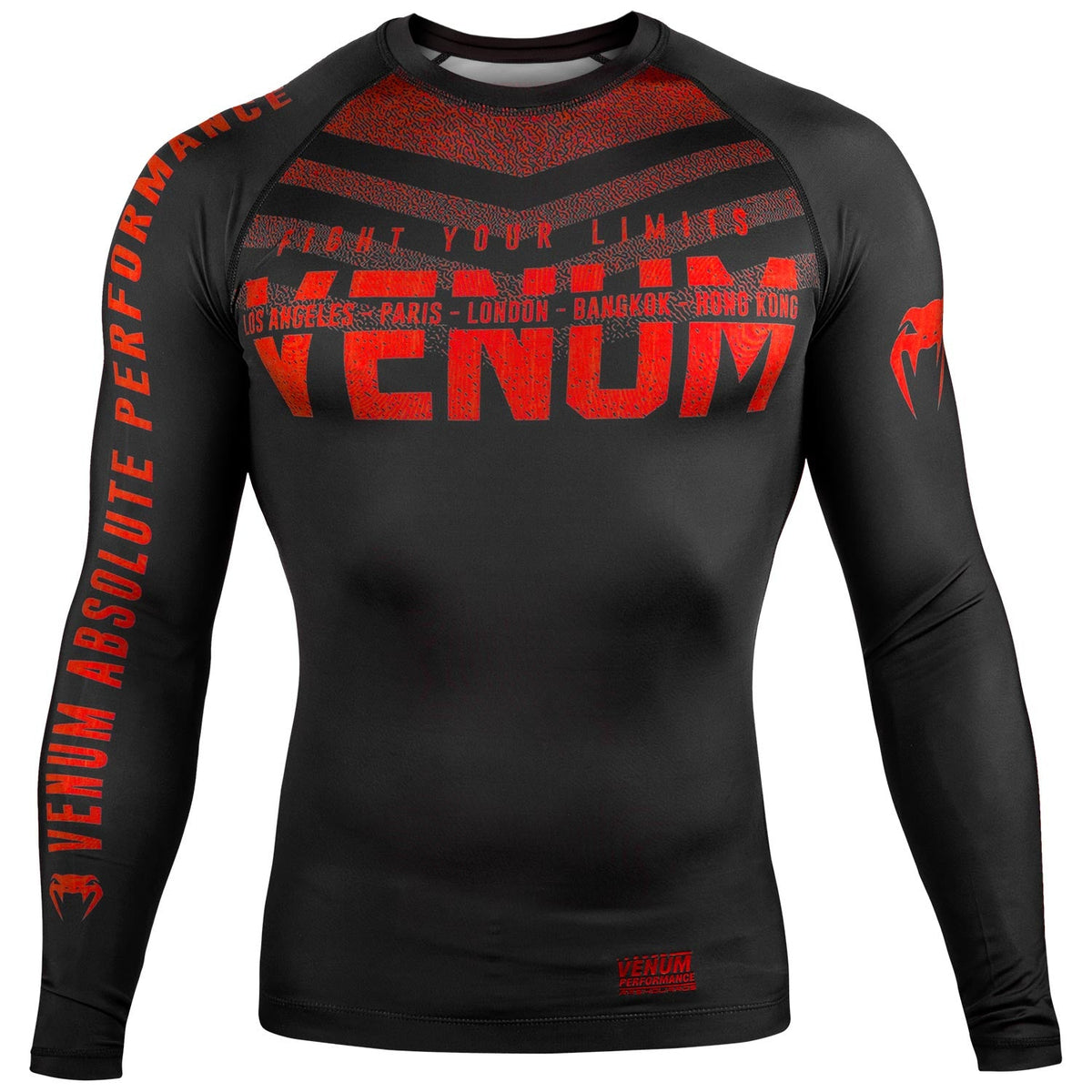 Venum Signature Rashguard - Langarm - Schwarz/Rot