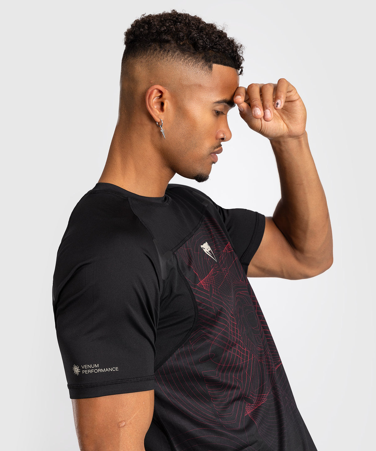 Venum G-Fit Air Men's Dry-Tech T-Shirt - Deep Black / Fire Red
