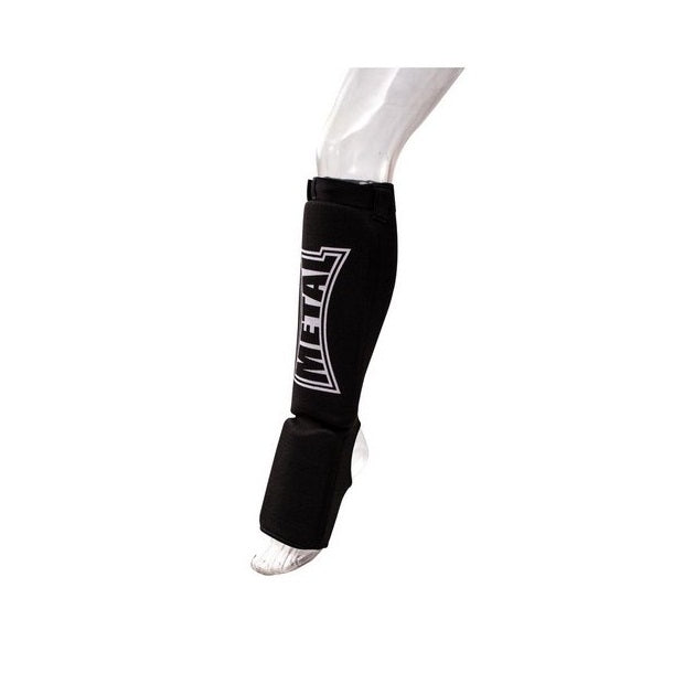 Protège-Tibias Et Coup de Pieds Coton Metal Boxe - Noir