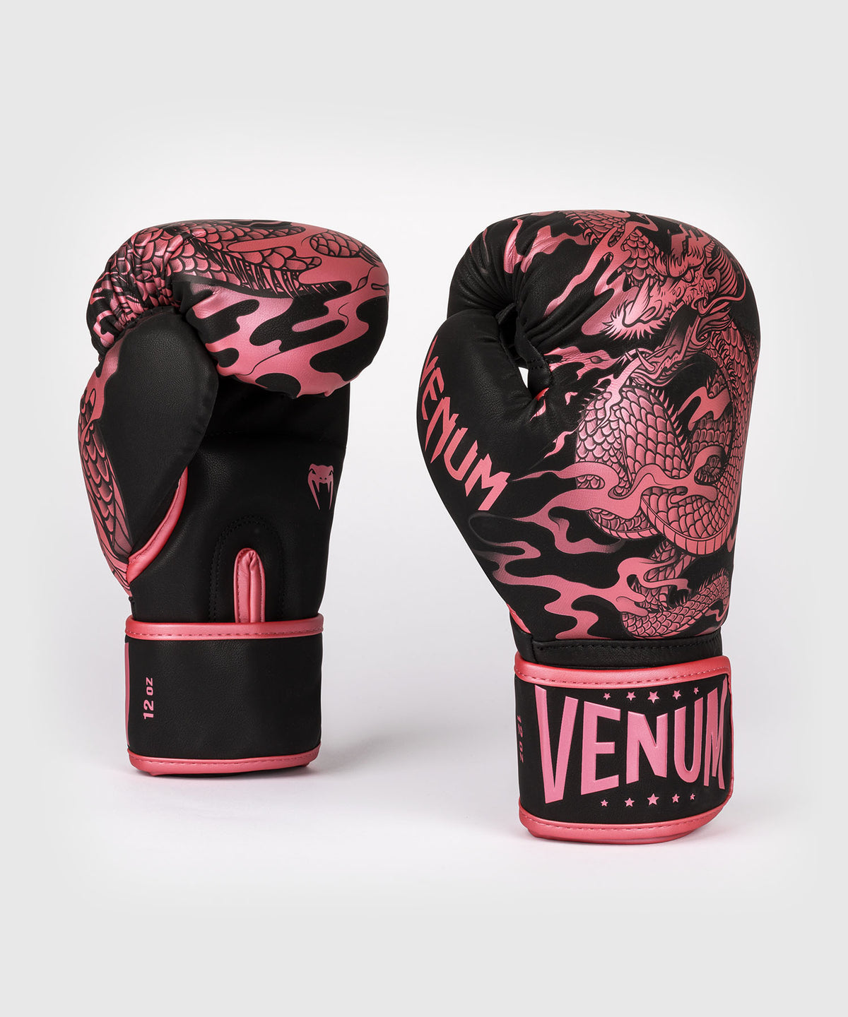 Guantes de boxeo Venum Dragon's Flight - Negro / Rosa metalizado