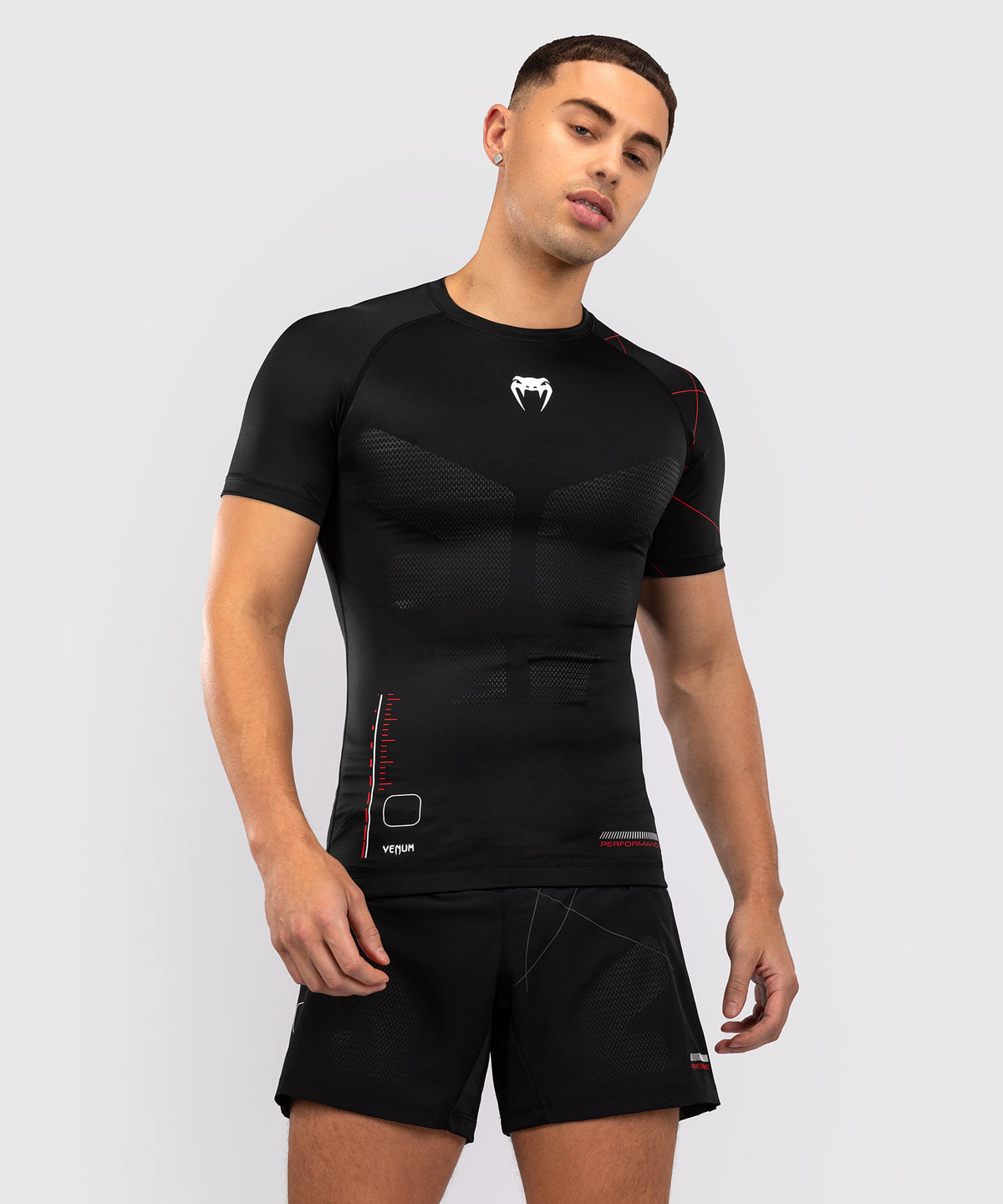 Venum Tactical XT Rashguard a maniche corte - Nero/Rosso fuoco