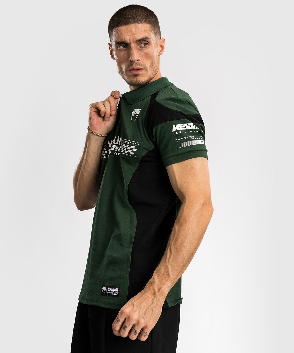 Venum Motorsport Polo in Cotone - Verde Profondo