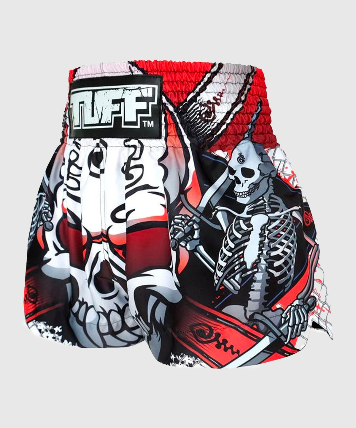 Short de Muay Thai Tuff Devil Skull - Blanc