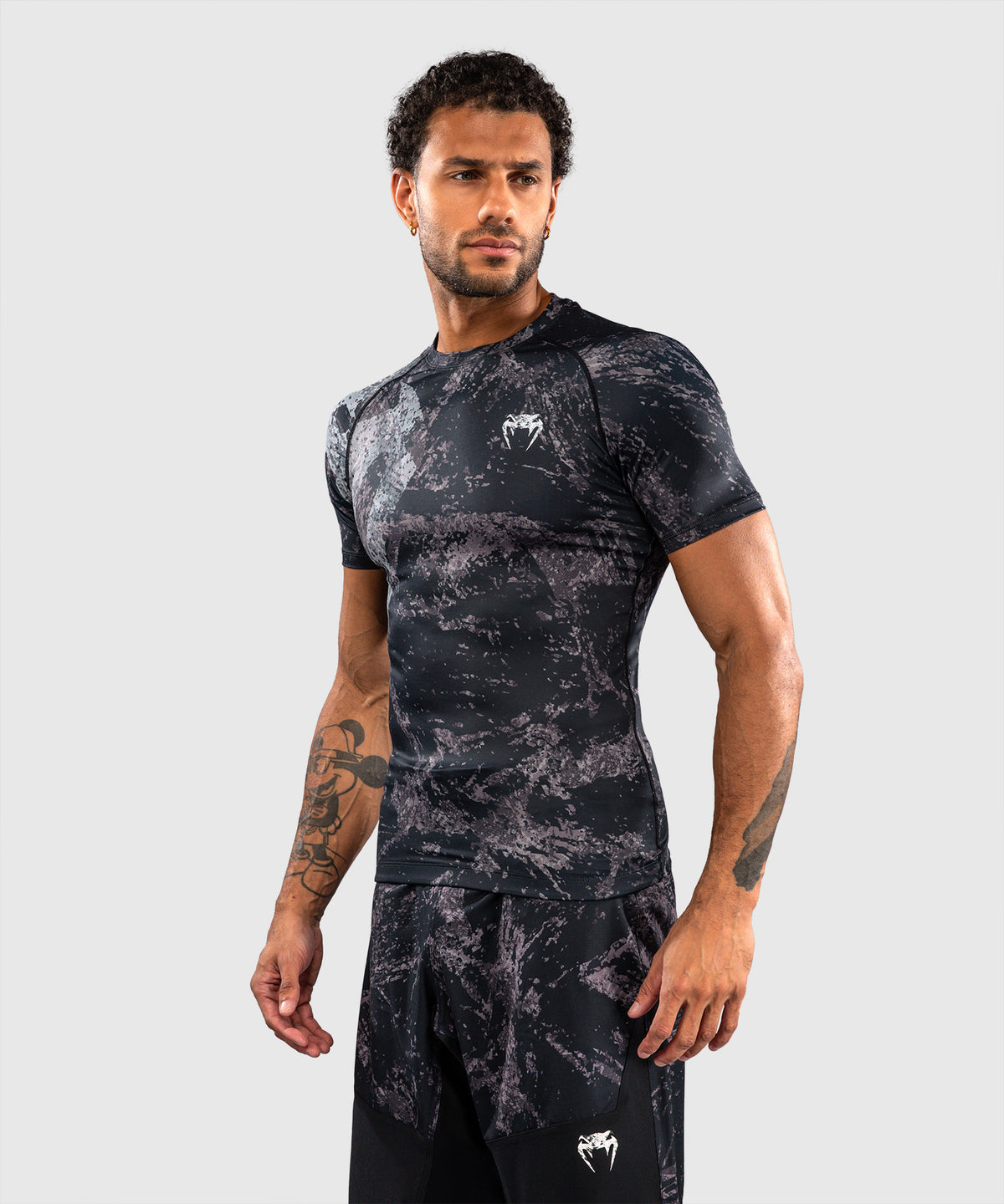 Rashguard à Manches Courtes Venum Rage & Workout - Noir/Gris