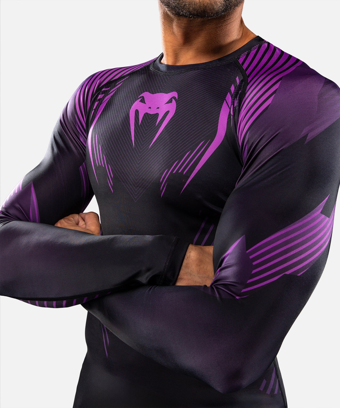 Venum No-Gi 6.0 Langarm Rashguard - Schwarz/Lila