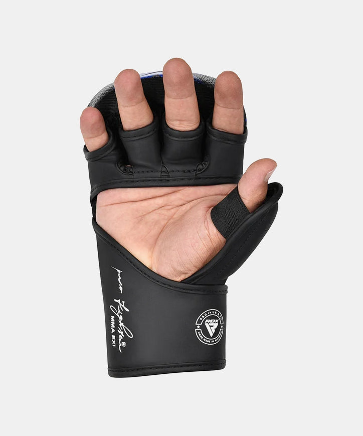 Gants de sparring MMA RDX - Approuvé IMMAF - Noir/Bleu