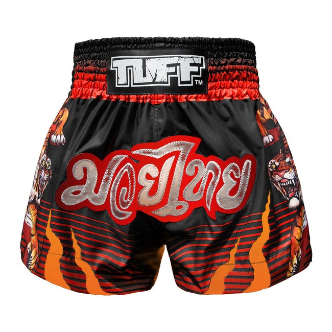Tuff Tiger Pantalones de Muay Thai - Negro