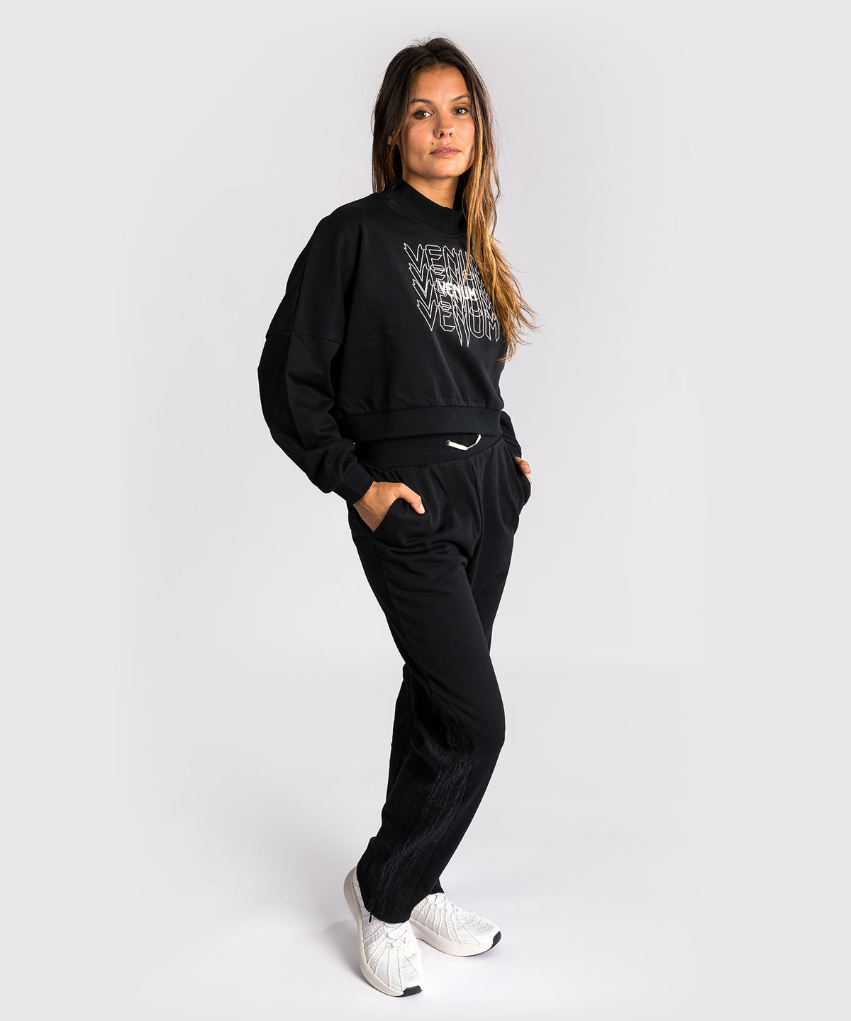 Venum Pulse Damen Cropped Sweatshirt - Schwarz/Weiß