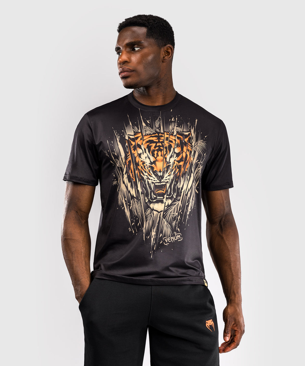 Venum Tiger Maglietta Uomo Dry-Tech - Nero/Arancione Neon