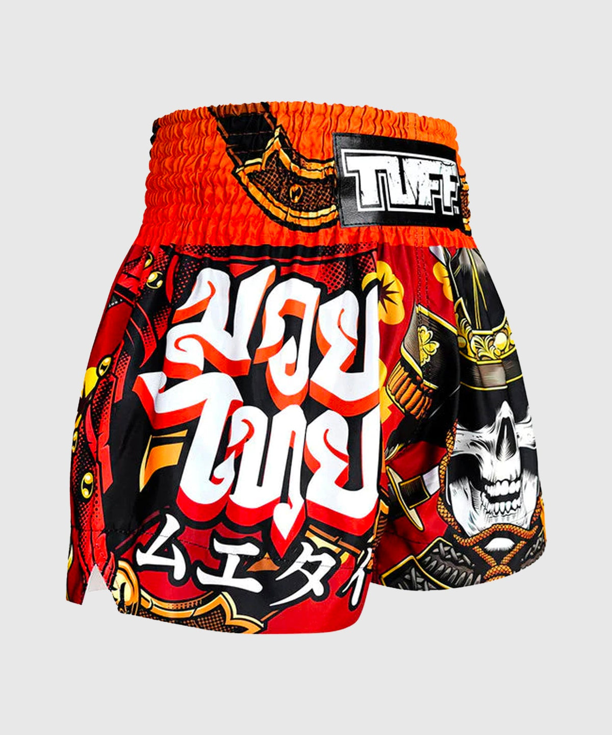 Tuff Samurai Skull Muay Thai Shorts - Red