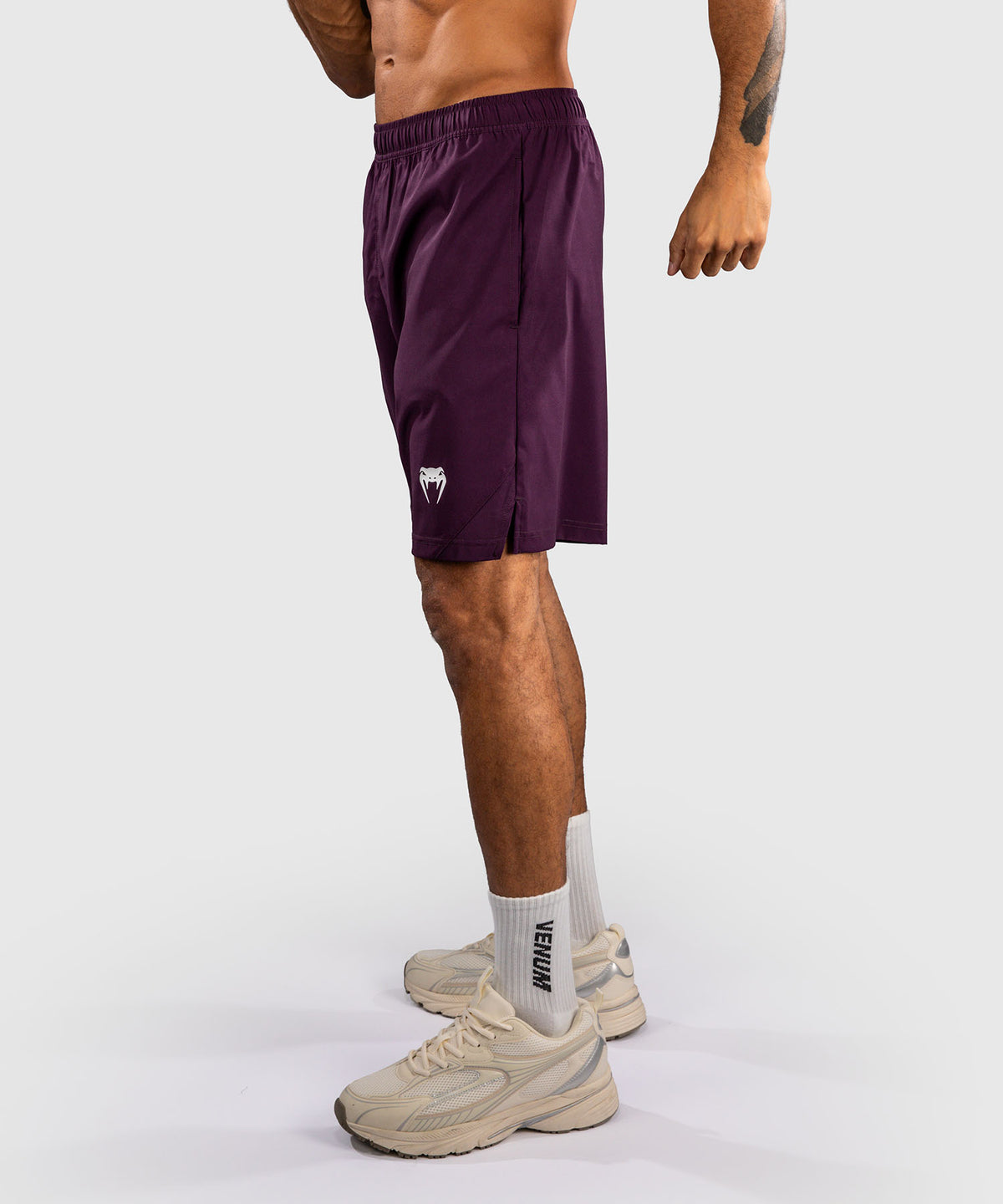Venum Contender Training Shorts - Dark Purple/ White