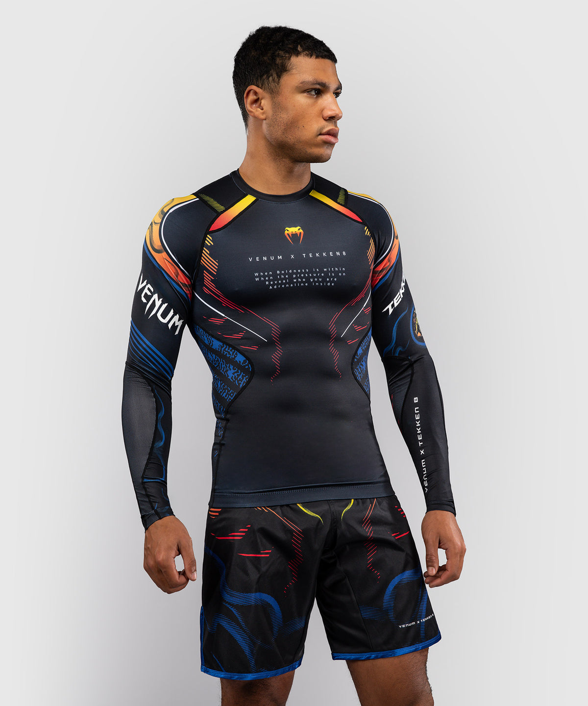 Venum x TEKKEN 8 Rashguard Manga Larga Yoshimitsu - Negro/Naranja