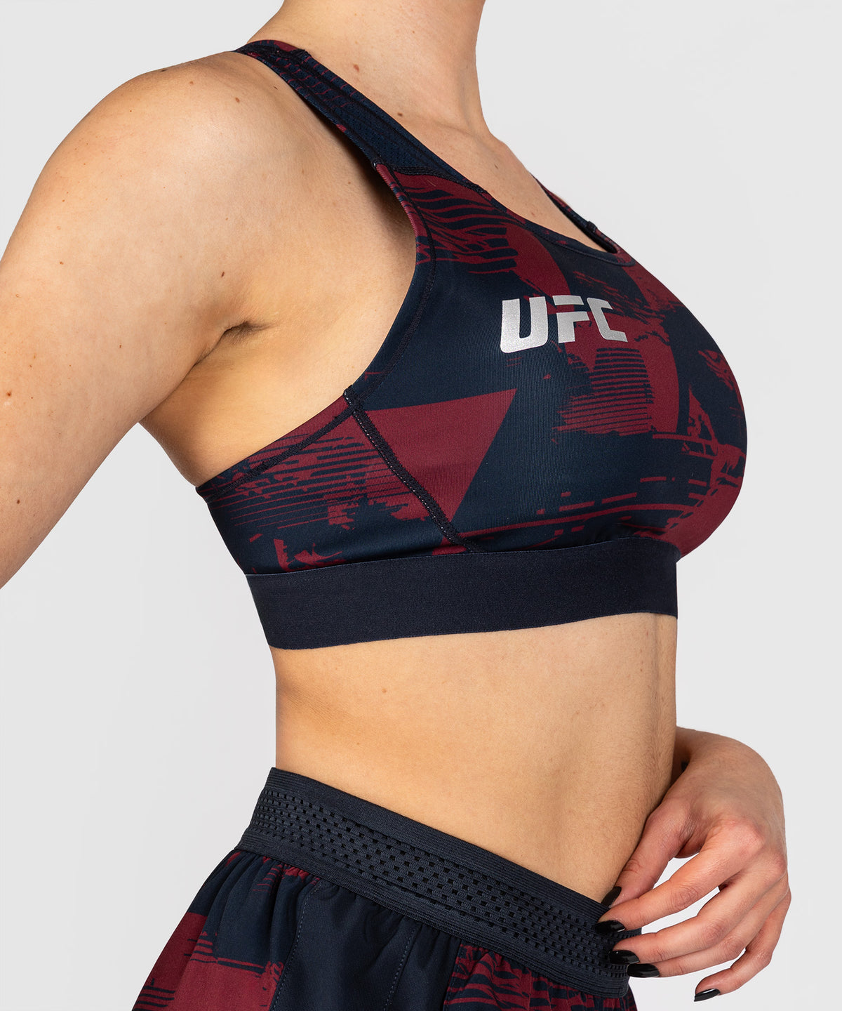 UFC Zenith by Venum Authentic Fight Week Sport-BH Damen - Marineblau/Burgunderrot/Silber