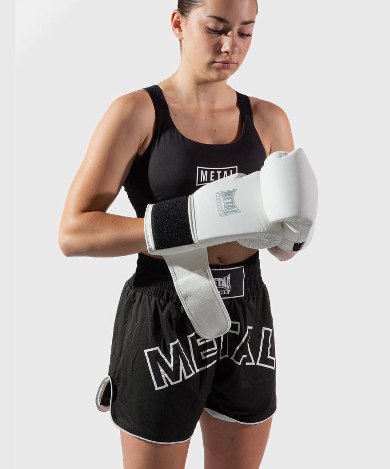 Metal Boxe Genezis Leder Boxhandschuhe - Weiß