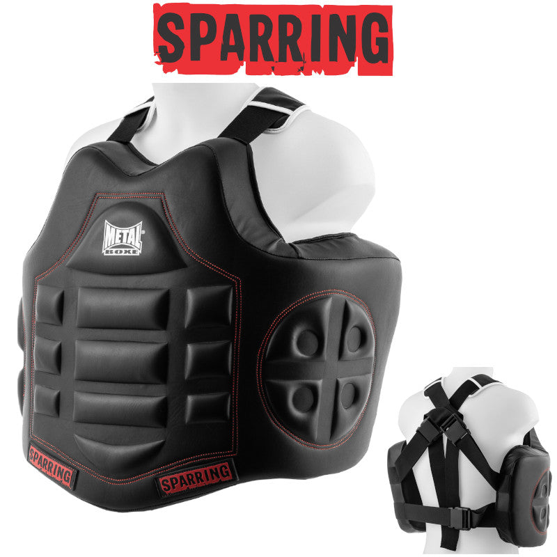 Plastron Metal Boxe Integral Sparring Brustschutz – Schwarz
