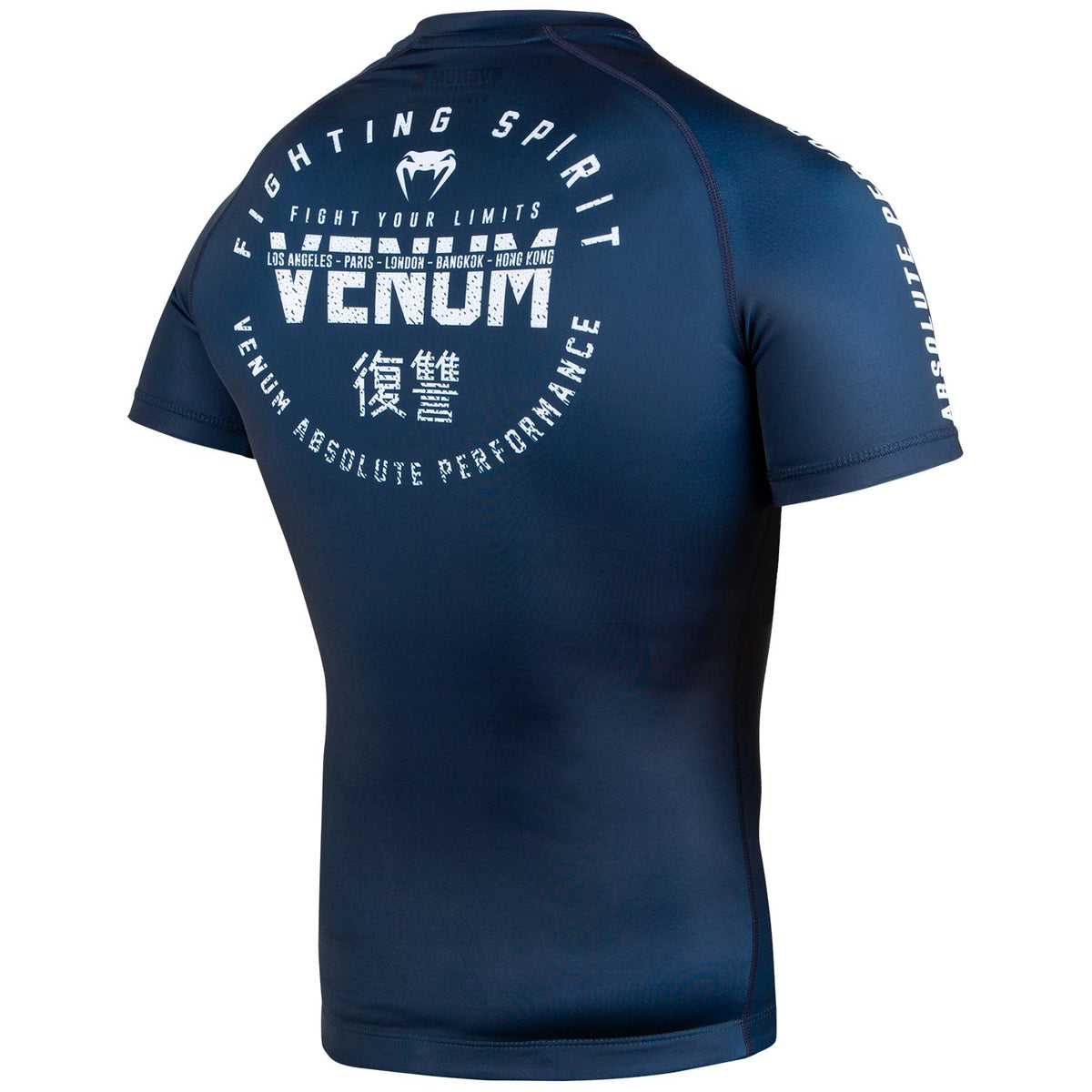 Rashguard Signature Mangas Cortas - Azul Marino/Blanco
