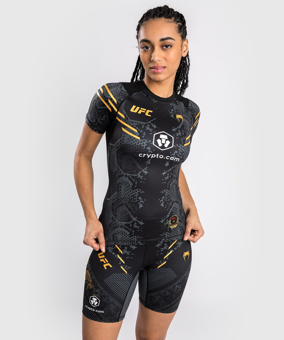 Rashguard à manches courtes pour Femmes UFC Adrenaline by Venum Authentic Fight Night - Champion