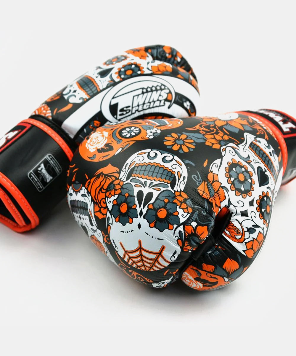 Gants De Boxe Twins Special Fantasy 4 Skull - Orange