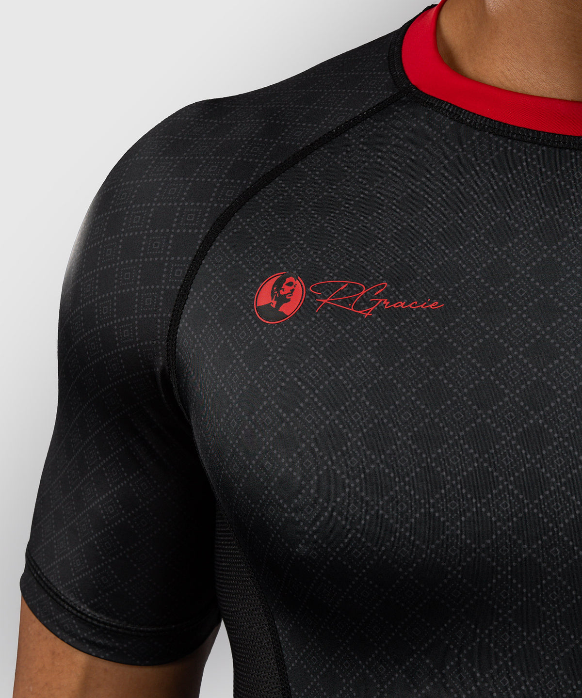 Venum x Roger Gracie Signature Kurzarm Rashguard - Schwarz/Rot