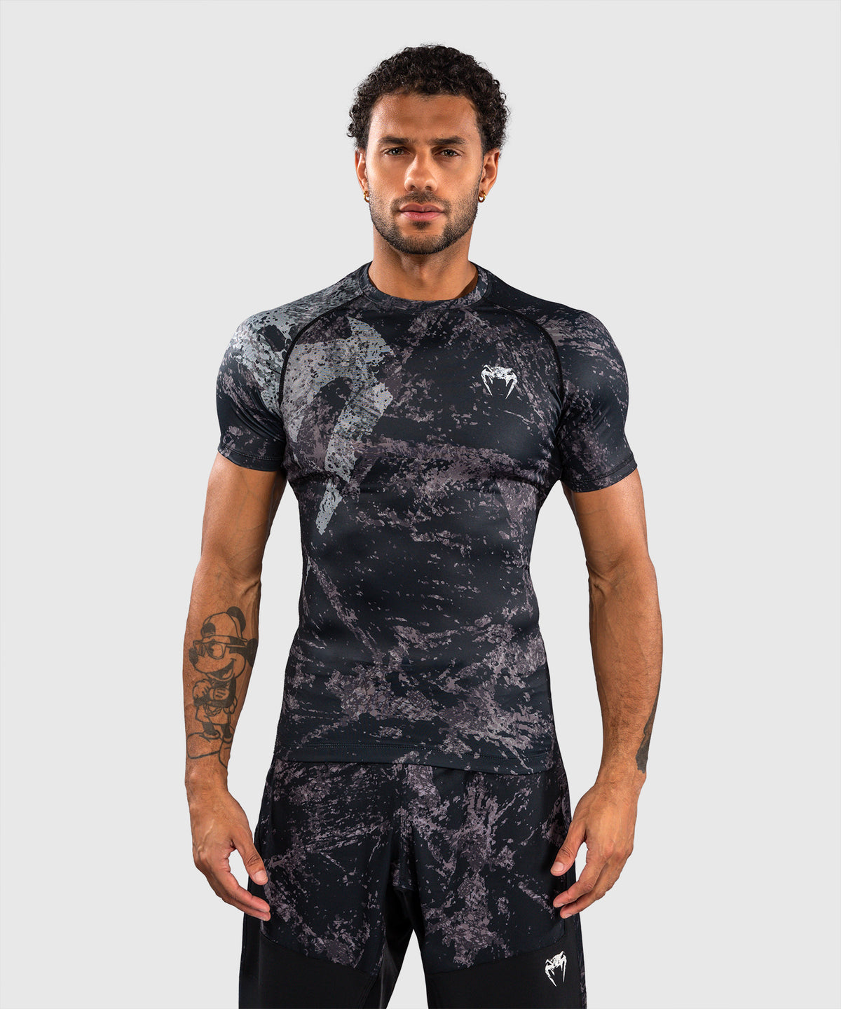 Rashguard à Manches Courtes Venum Rage & Workout - Noir/Gris