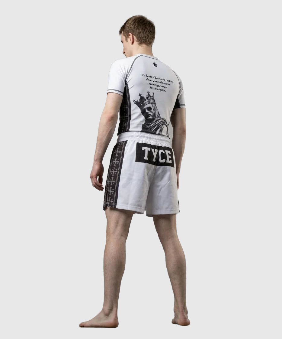 TYCE CULTURE OF WAR Baldwin IV Fight Shorts - White