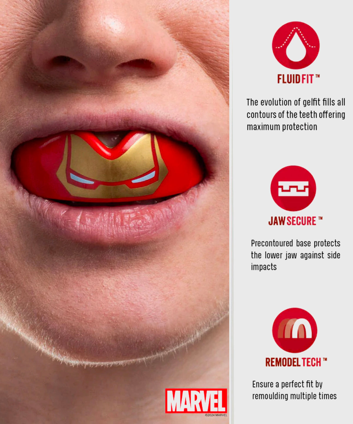 Safejawz Marvel Paradenti – Iron-Man – Rosso