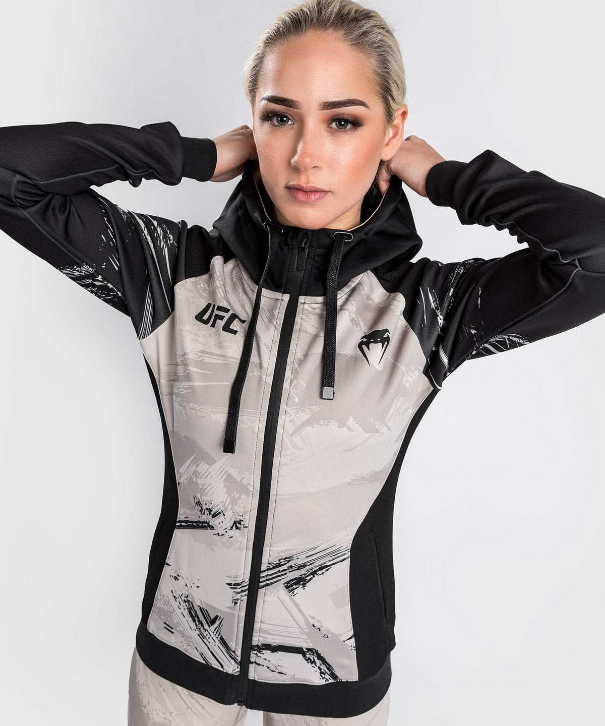 Venum Authentic Fight Week 2.0 UFC Women's Zipper Sweatshirt - Schwarz/Sand