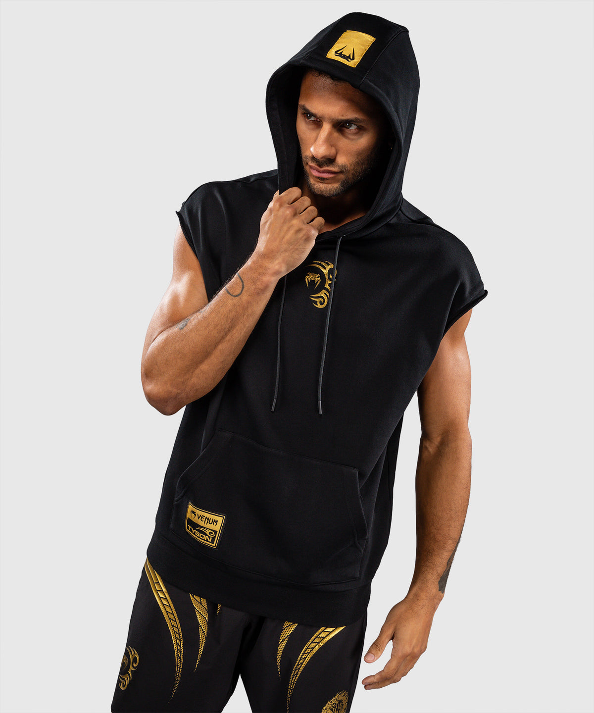 Venum x Mike Tyson Tiger Sleeveless Hoodie - Black/Gold