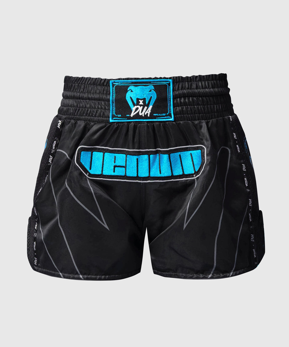 Short de Muay Thai Venum x Dua - Noir/Bleu électrique