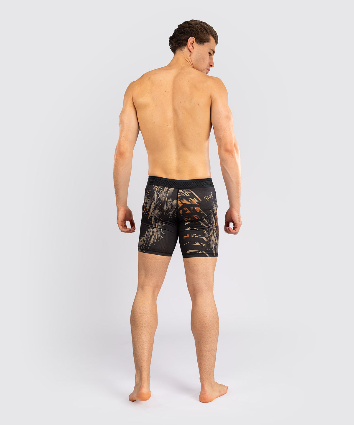 Short de compression Venum Tiger pour Hommes - Noir/Orange Néon