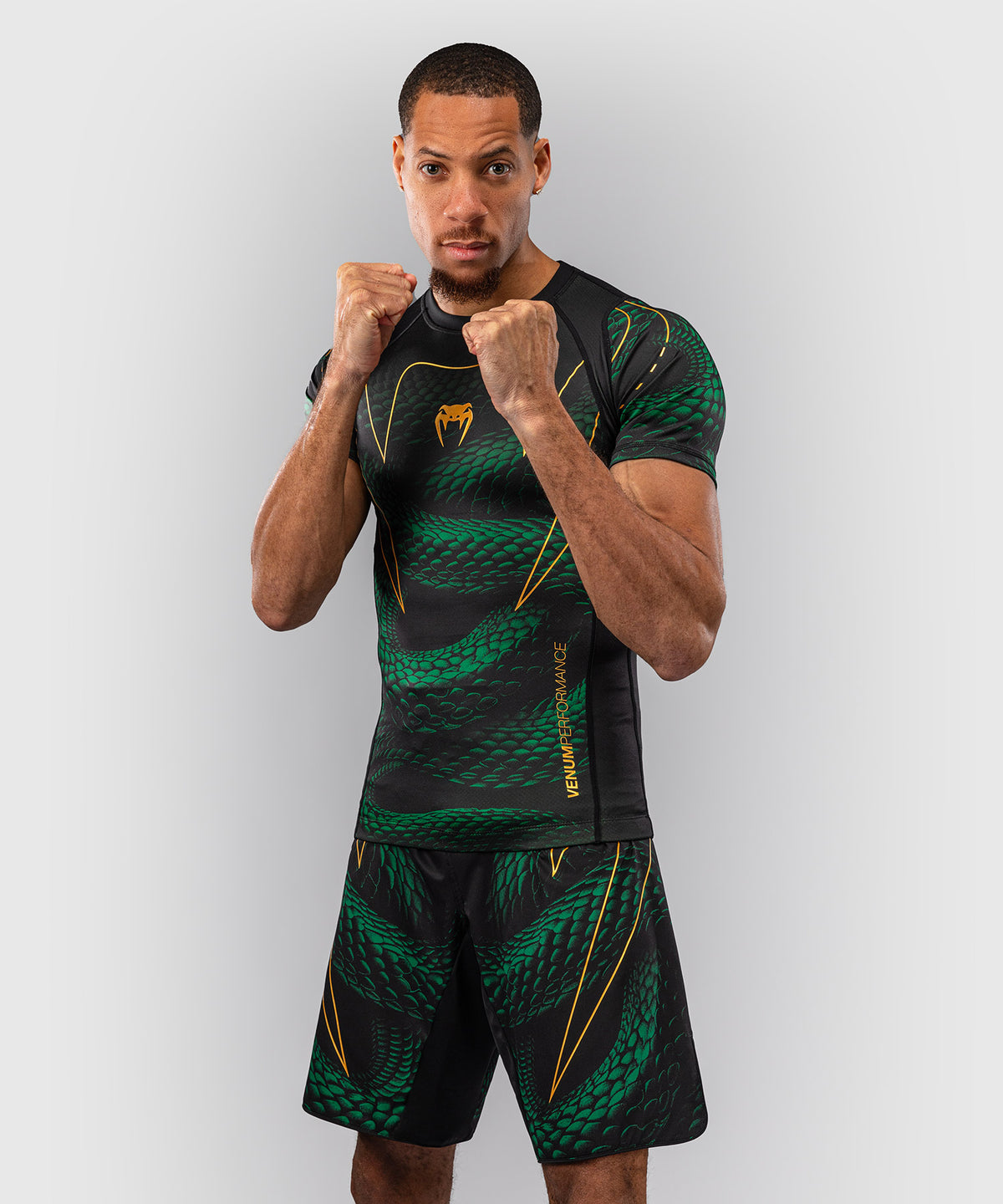 Venum Matupa Rashguard Manga Corta - Negro/Verde/Oro