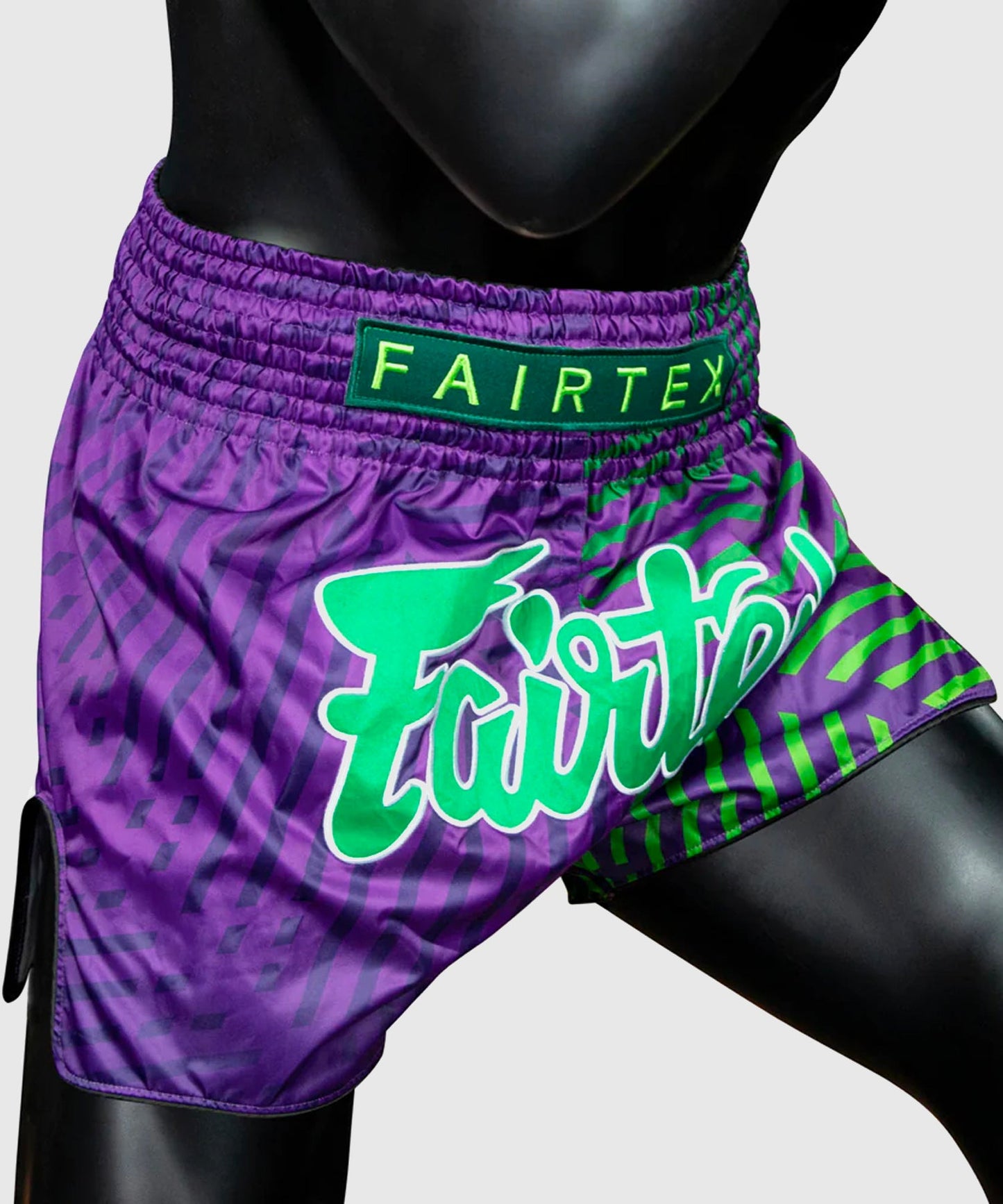 Short de Muay Thai Fairtex Racer - Violet/Vert