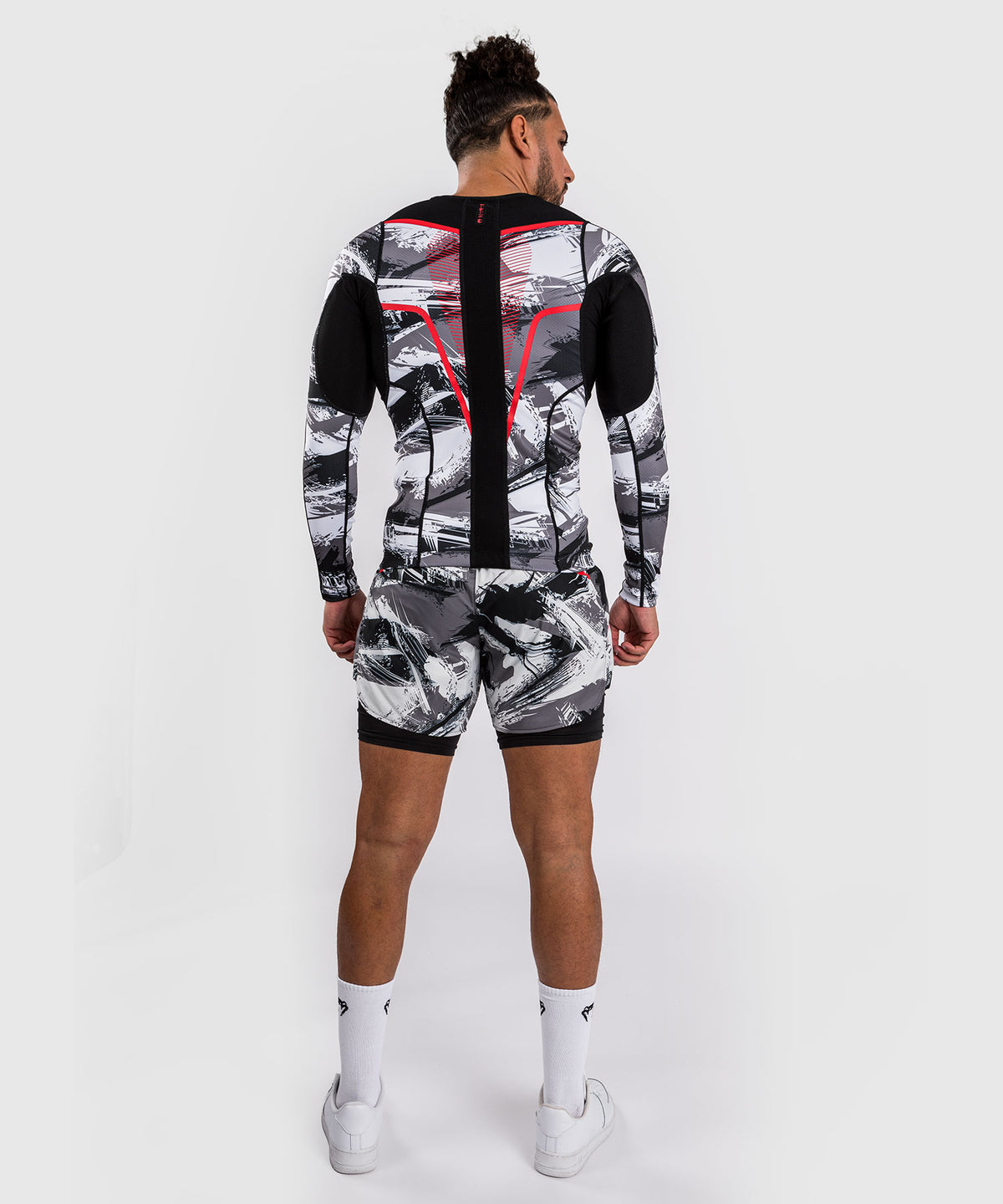Venum Electron 3.0 Langärmeliger Rashguard - Grau/Rot