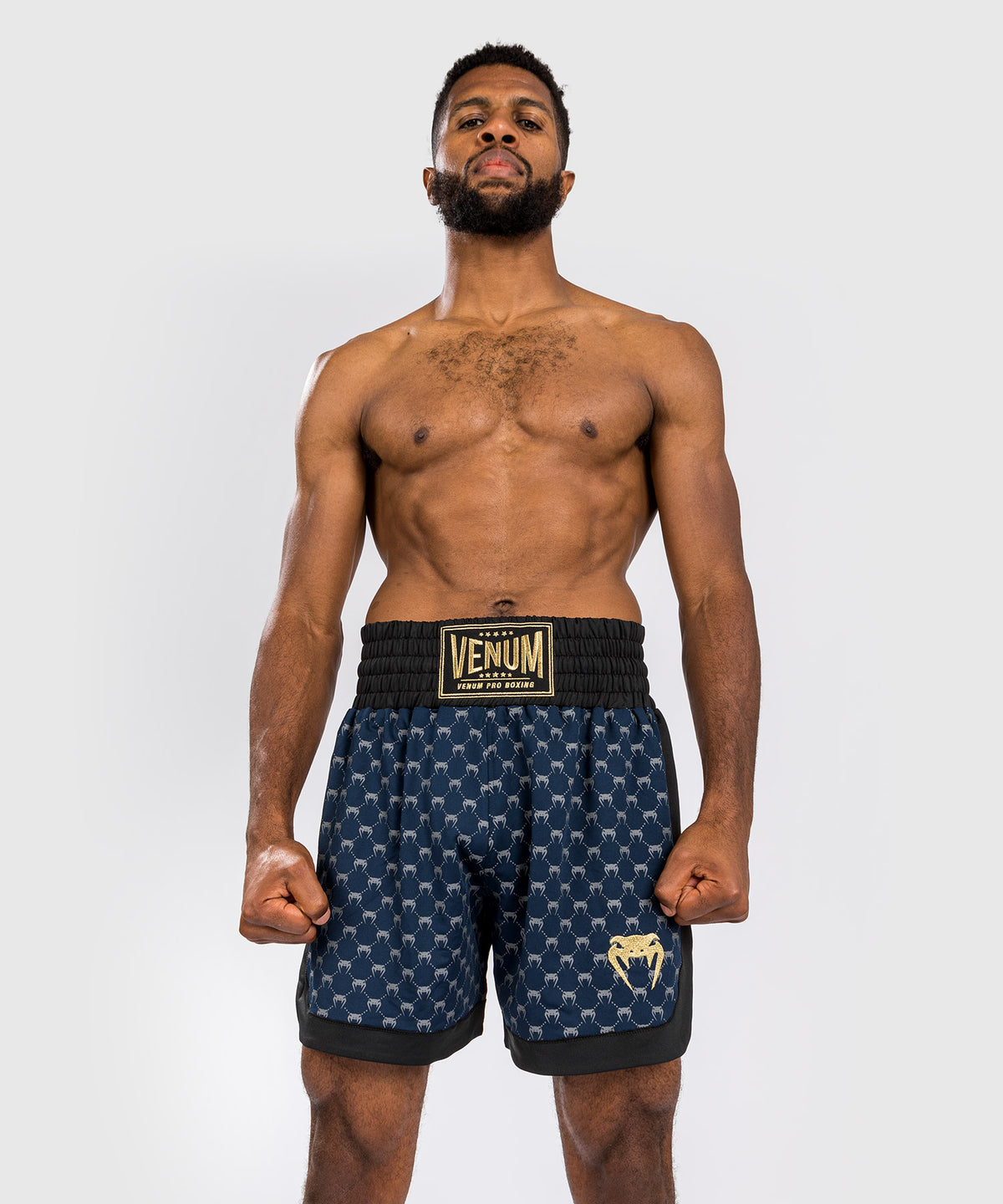 Short de Boxe Venum Monogram - Noir/Bleu Marine