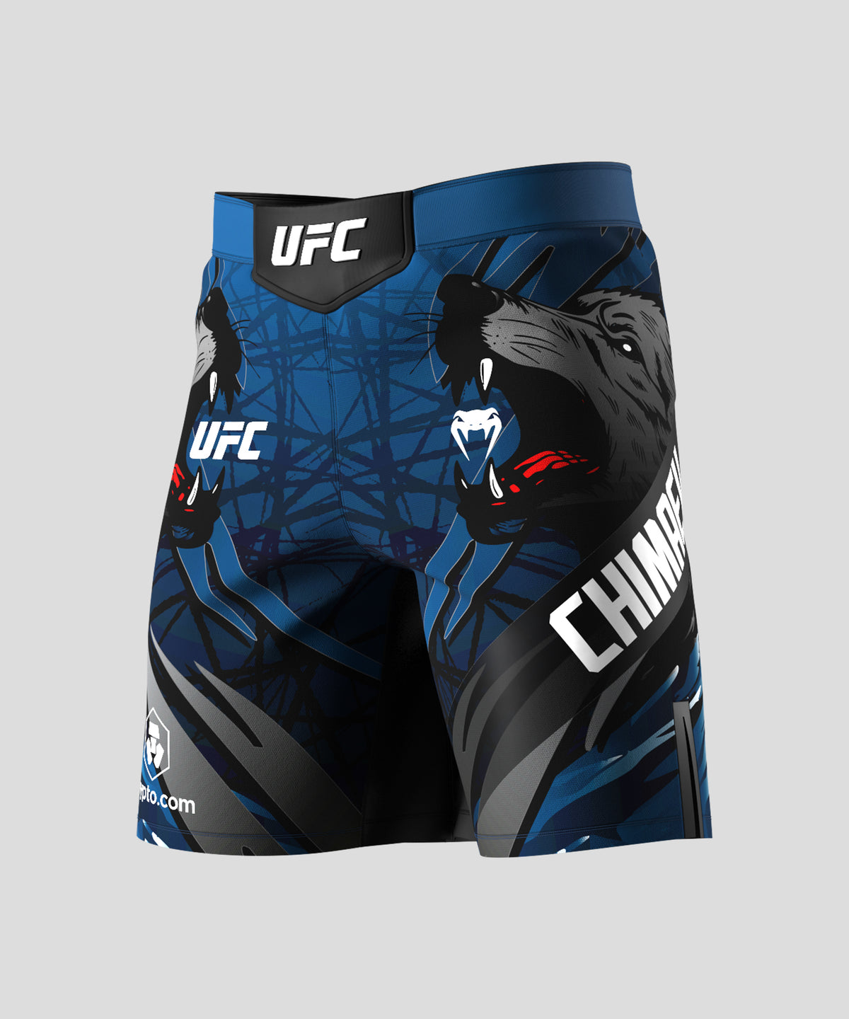 UFC Unrivaled by Venum Khamzat Chimaev Herren-Kampfshorts mit langer Passform – Blau