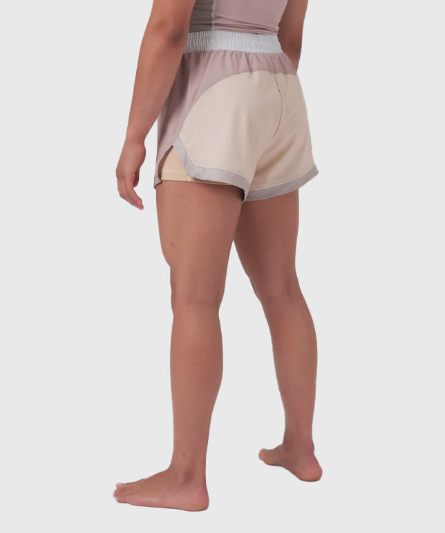 Kingz Hybrid Fightshorts da Donna - Beige/Rosa