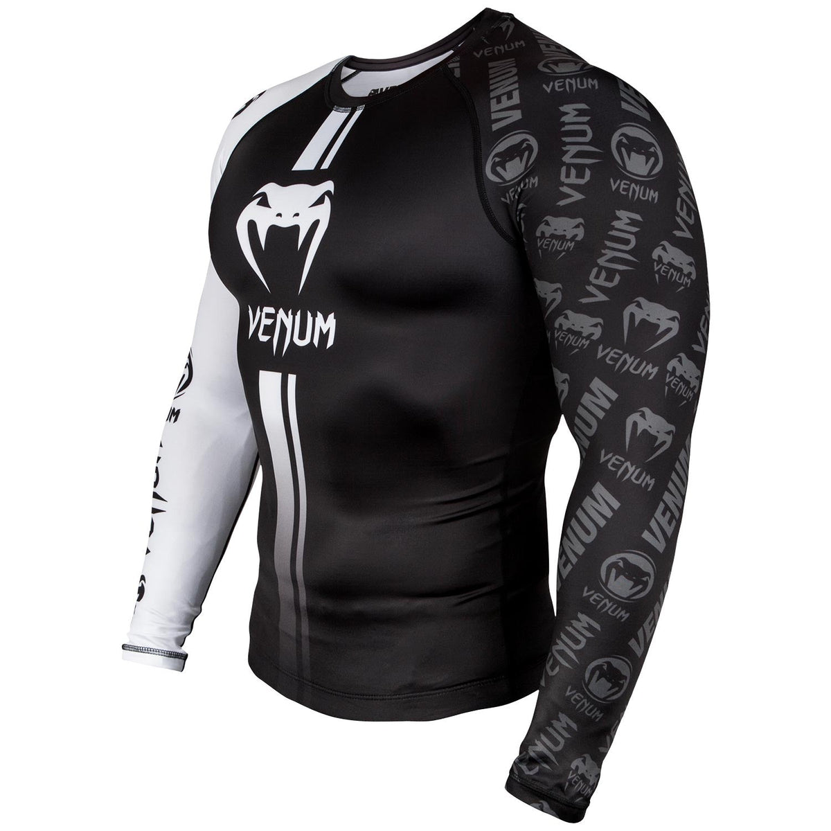 Venum Logos Rashguard - Langarm - Schwarz/Weiß
