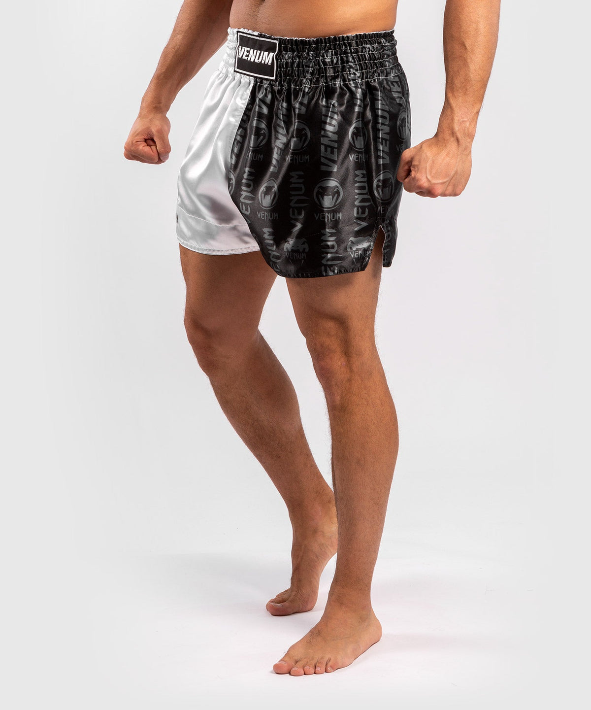 Short de Muay Thai Venum Logos - Noir/Blanc
